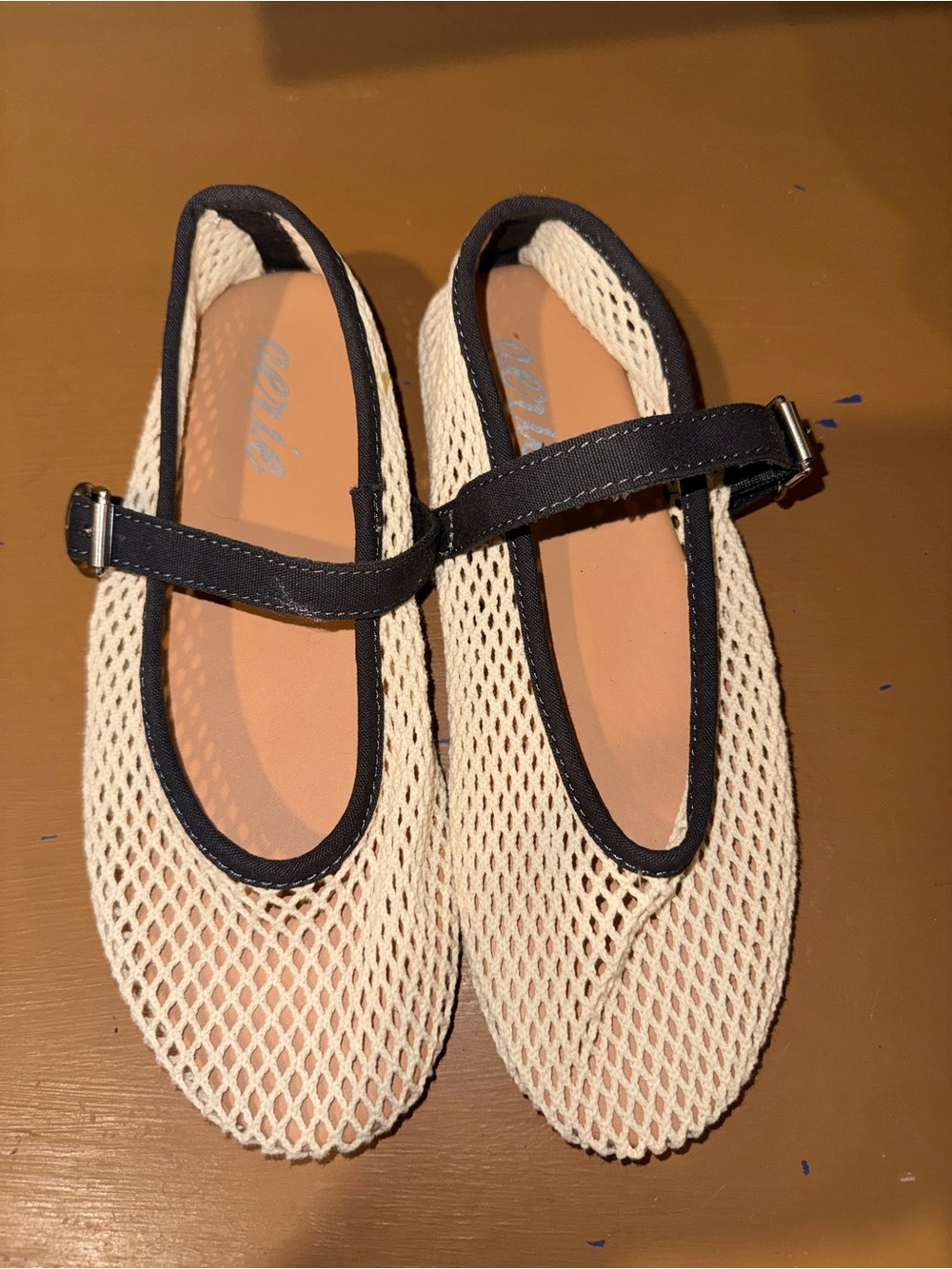 aerie Cream Mesh Mary Janes size 8